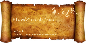 Hlavács Ákos névjegykártya